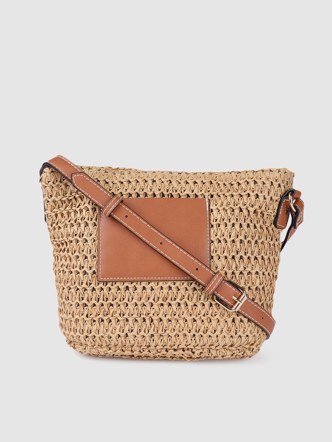 

Accessorize Brown Self Design Structured Sling Bag