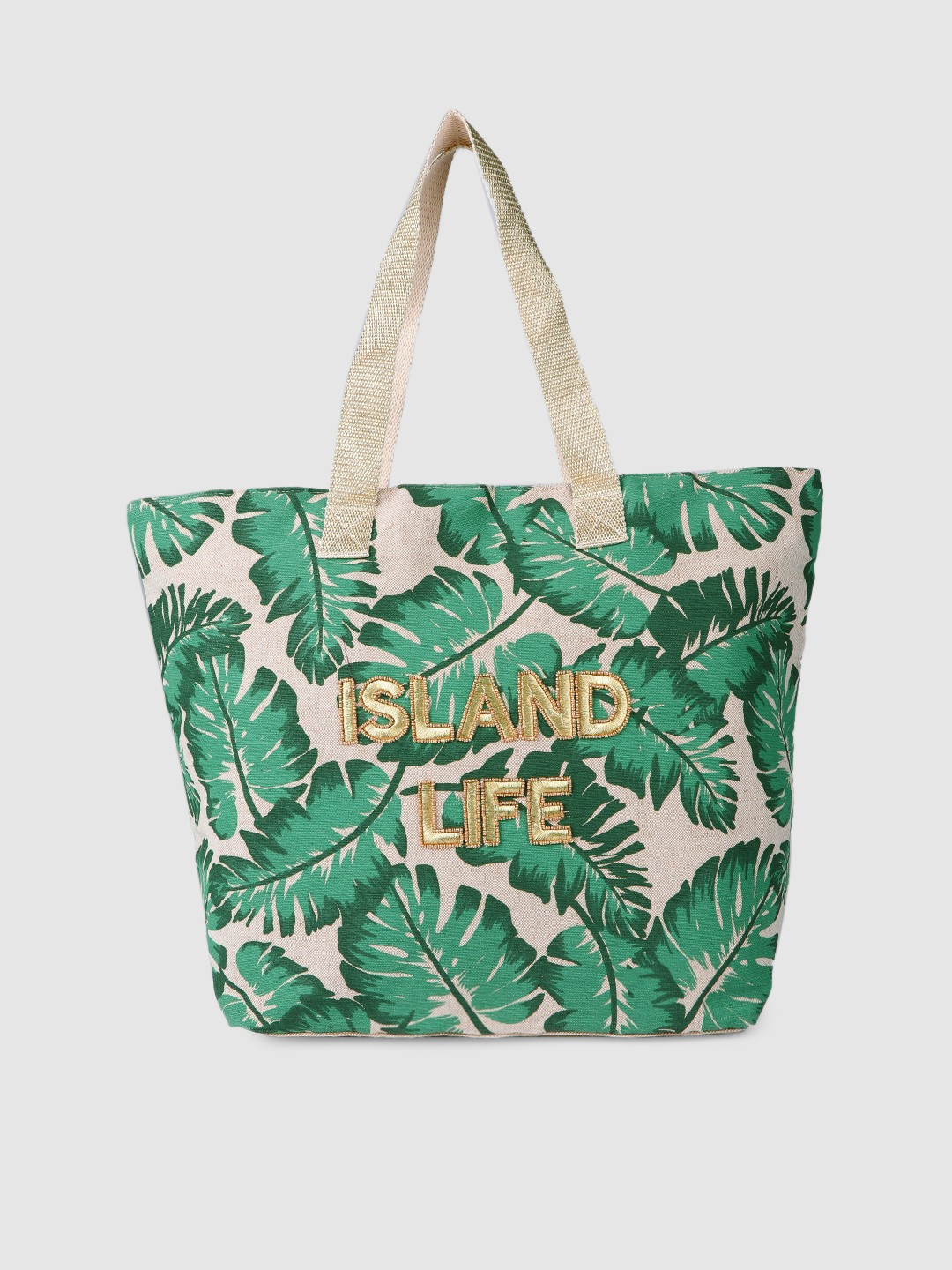 

Accessorize Green Printed Island Palm Life Shoulder Bag