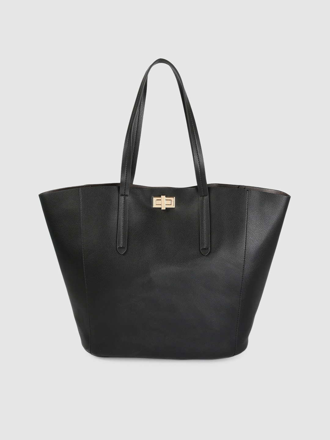 

Accessorize London Women Faux Leather Kayla Curve Tote Bag, Black