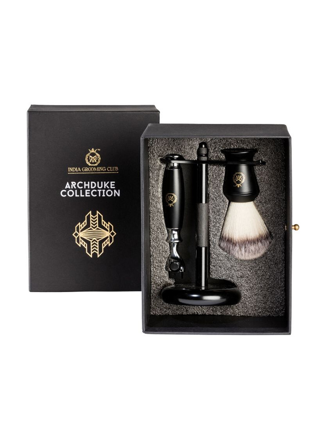 

India Grooming Club Mens Black & Gold Arch Duke Collection Gift Box