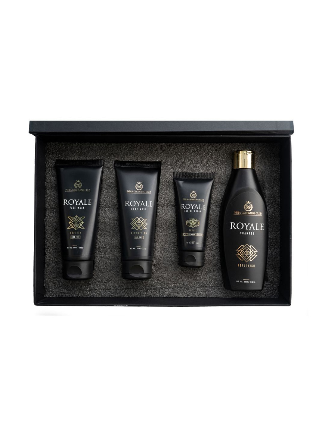 

India Grooming Club Mens Black & Gold Royale Bath & Beyond Gift Box