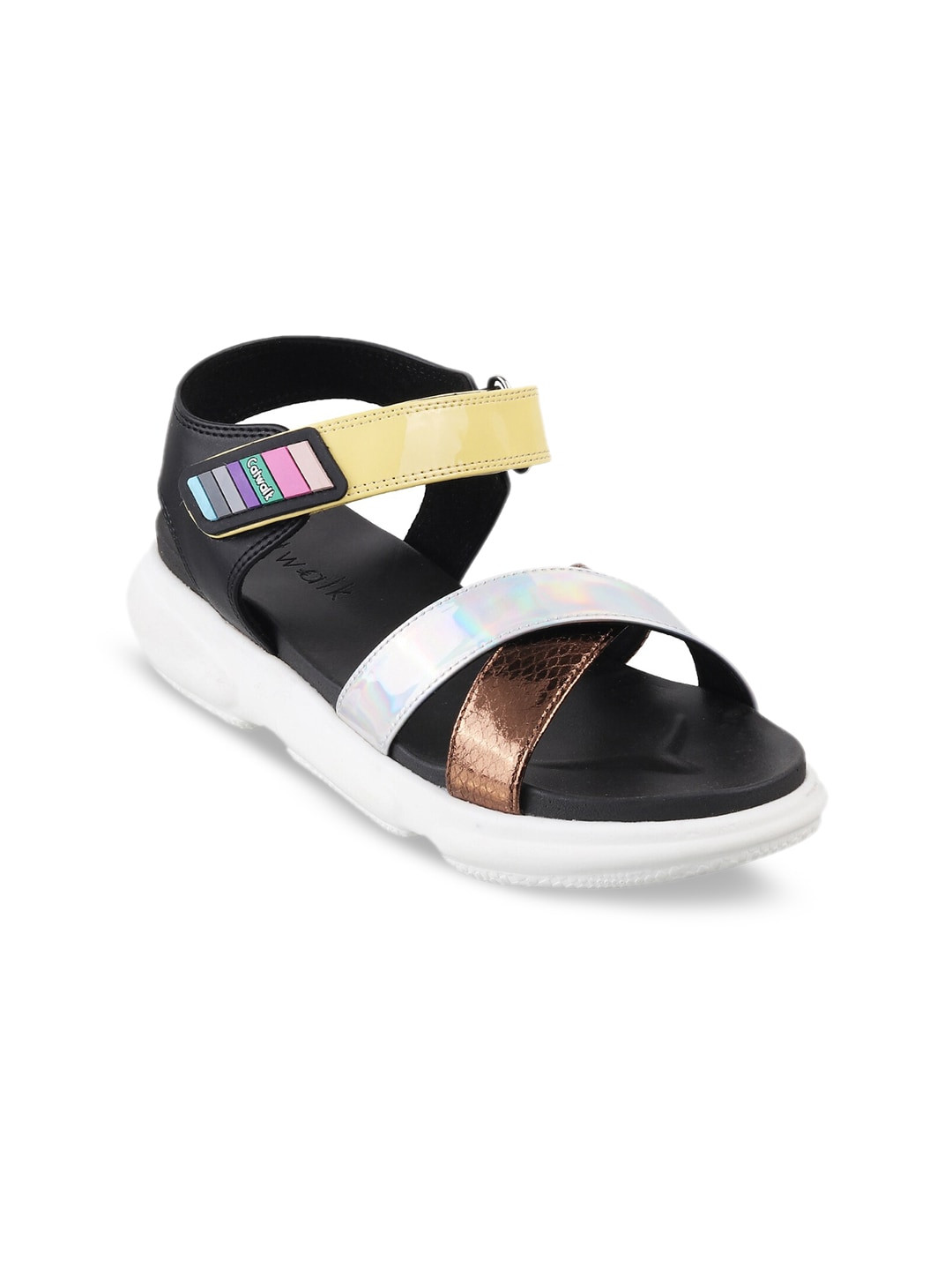 

Catwalk Women Black & Multi Colourblocked Flatform Sandals