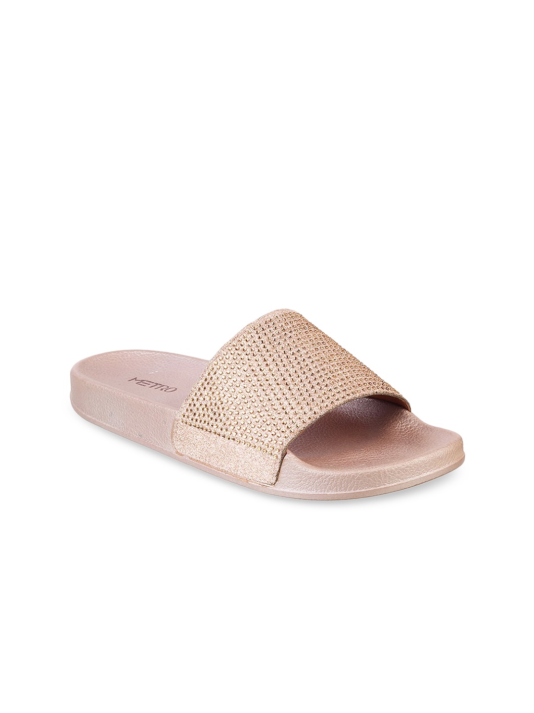 

Metro Women Peach-Coloured Embellished Open Toe Flats