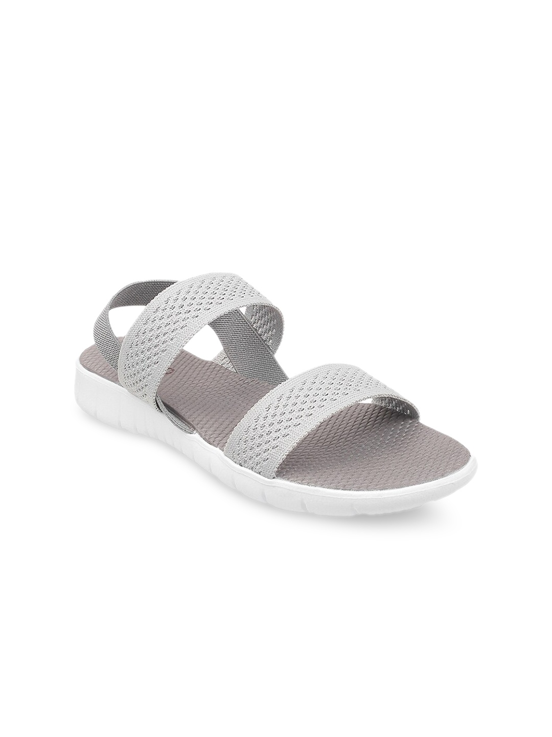 

Metro Women Grey Embellished Open Toe Flats