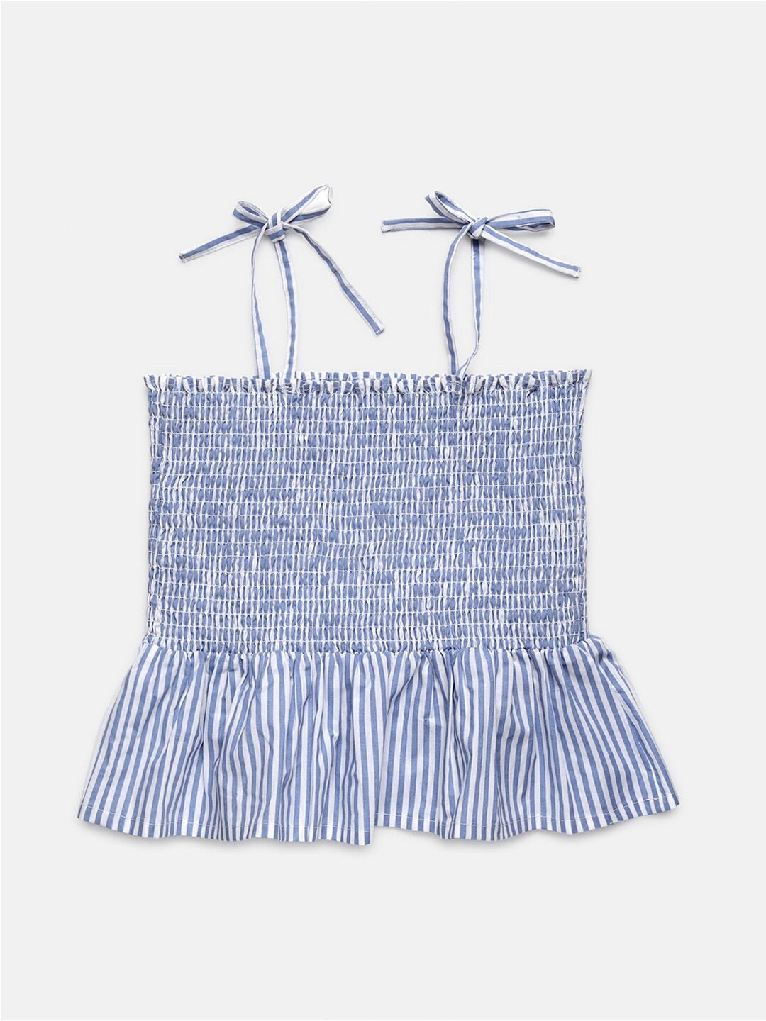 

Jade Garden Girls Blue Striped Peplum Top