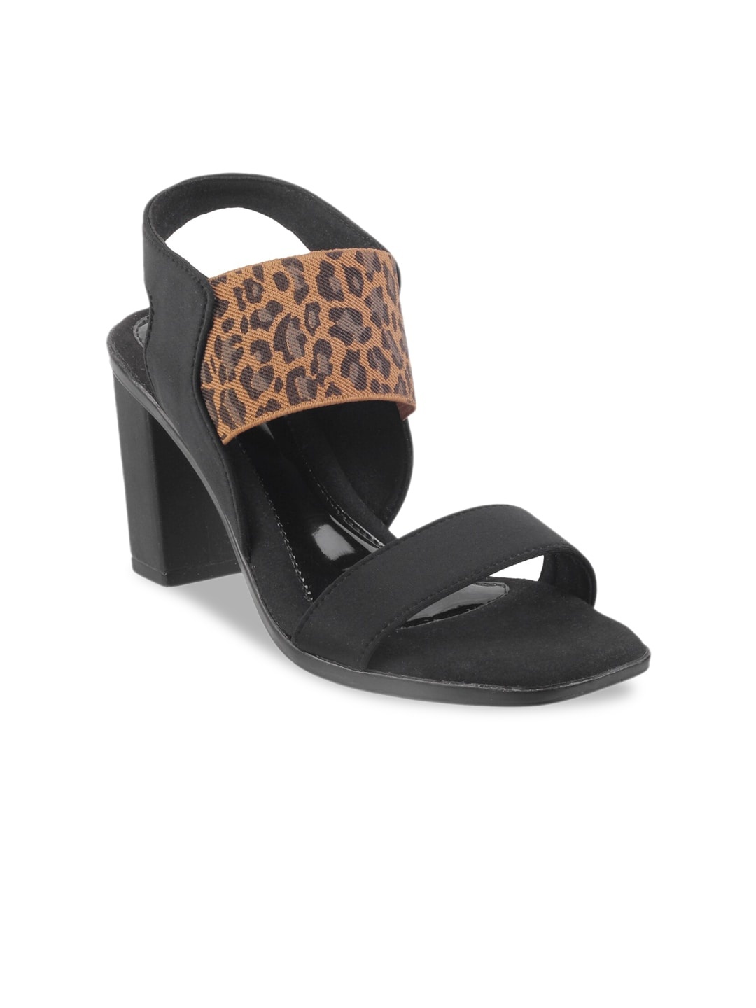 

Catwalk Women Black & Brown Animal Printed Suede Block Heels