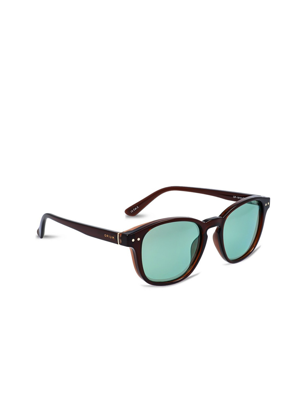 

OPIUM Men Green Lens & Brown Wayfarer Sunglasses with UV Protected Lens OP-1810-C04, Sea green