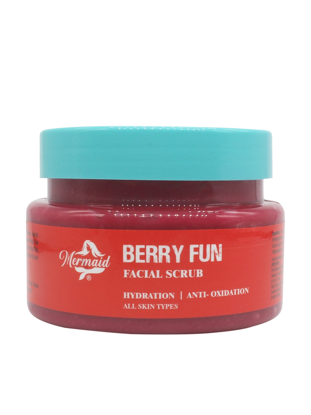 

Mermaid Unisex Berry Fun Face Scrub with Vit B3, Fruit Extracts & Cellulose Beads, 200G, Red