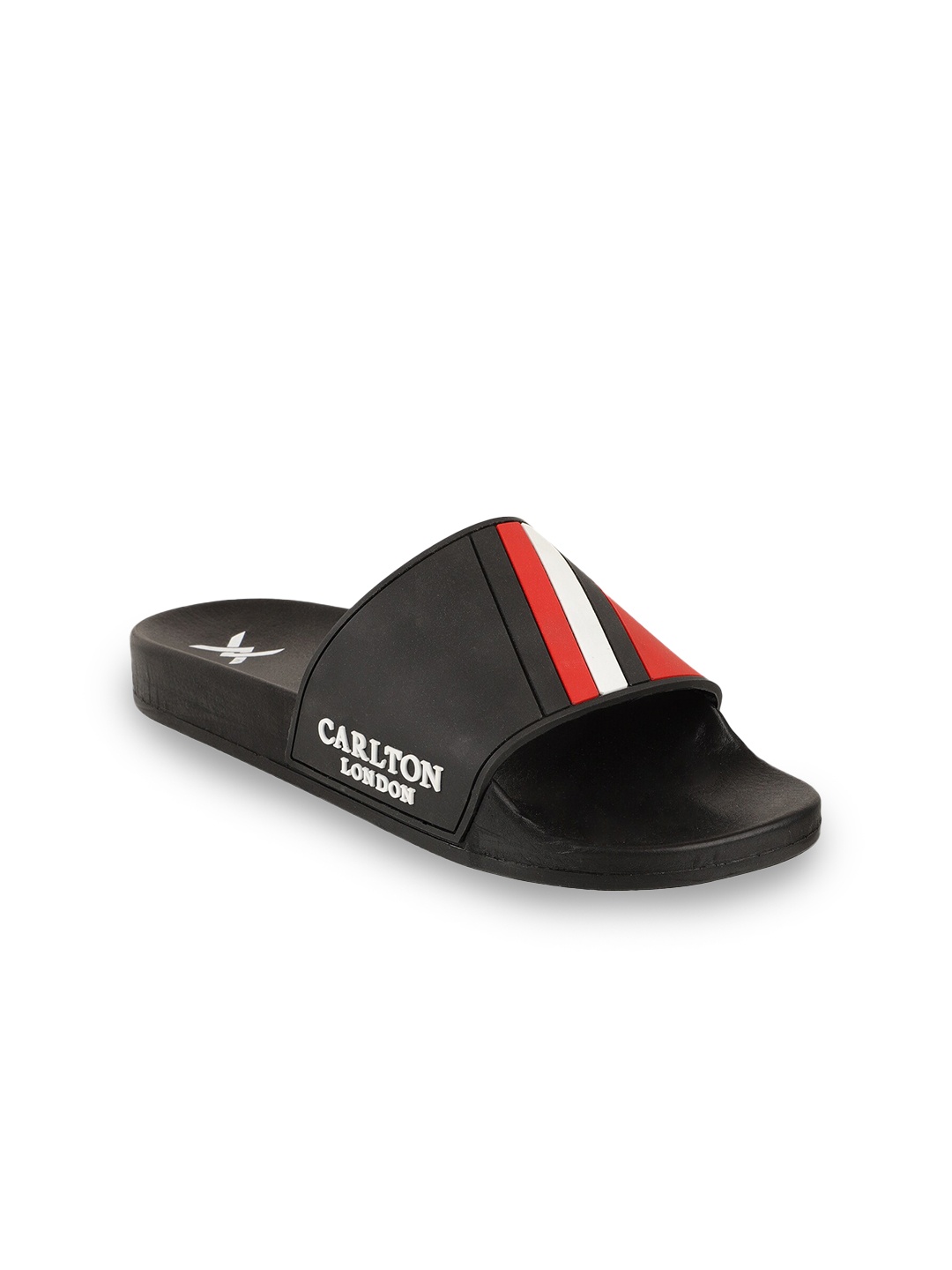 

Carlton London sports Men Black Striped Sliders