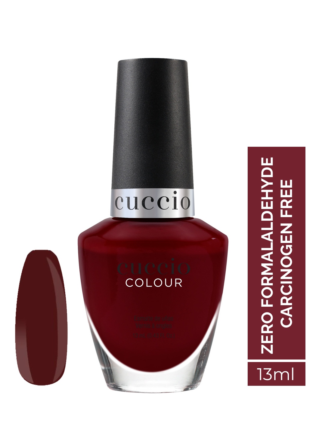 

Cuccio Colour Long Lasting Glossy Nail Polish - That's So Kingky 25-Free Formula 13 ml, Burgundy