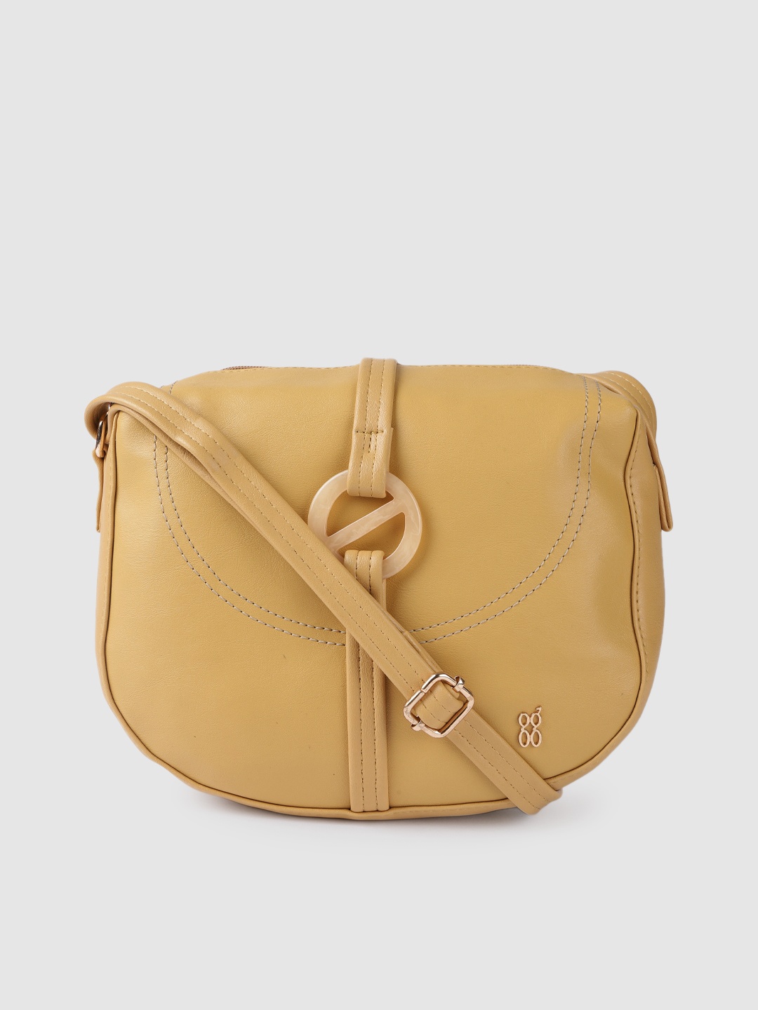 

Baggit Yellow Solid Half Moon Sling Bag