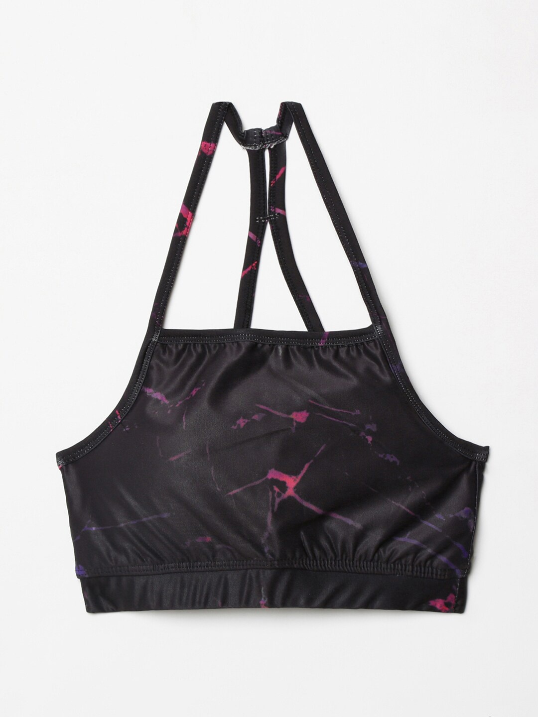 

Fame Forever Active Black Floral Blouson Top