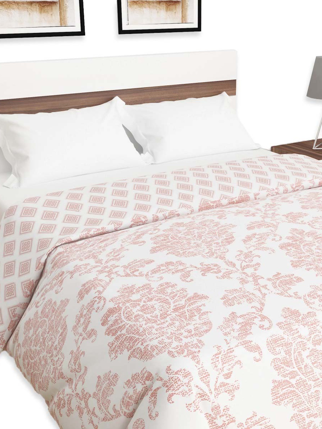 

Home Centre Pink & White Ethnic Motifs Summer 120 GSM Single Bed Blanket