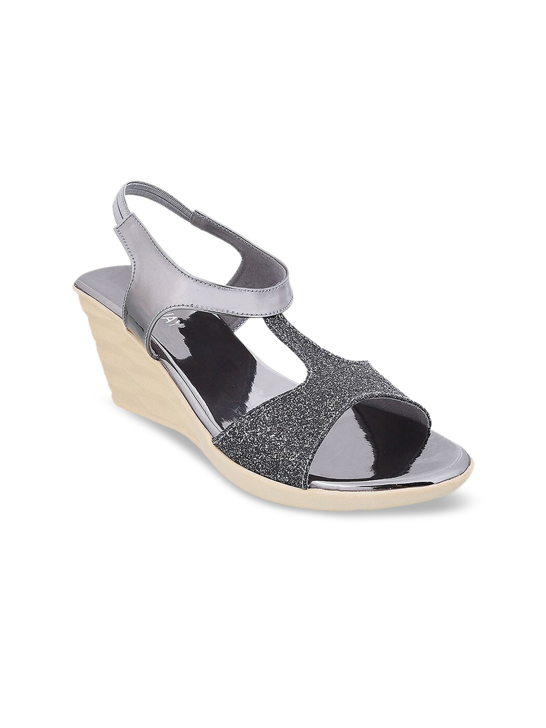 

WALKWAY by Metro Women Grey Embellished Wedge Sandals