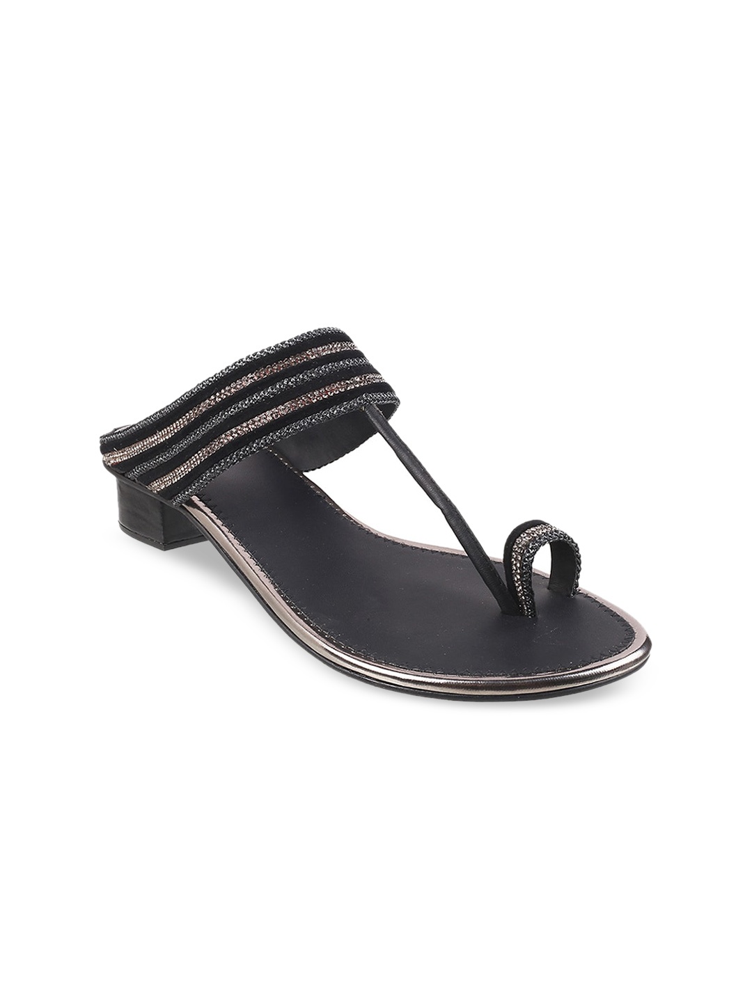 

WALKWAY by Metro Black Embellished Block Sandals