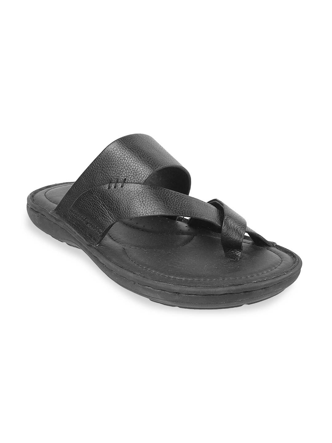 

Metro Men Black Leather Comfort Sandals