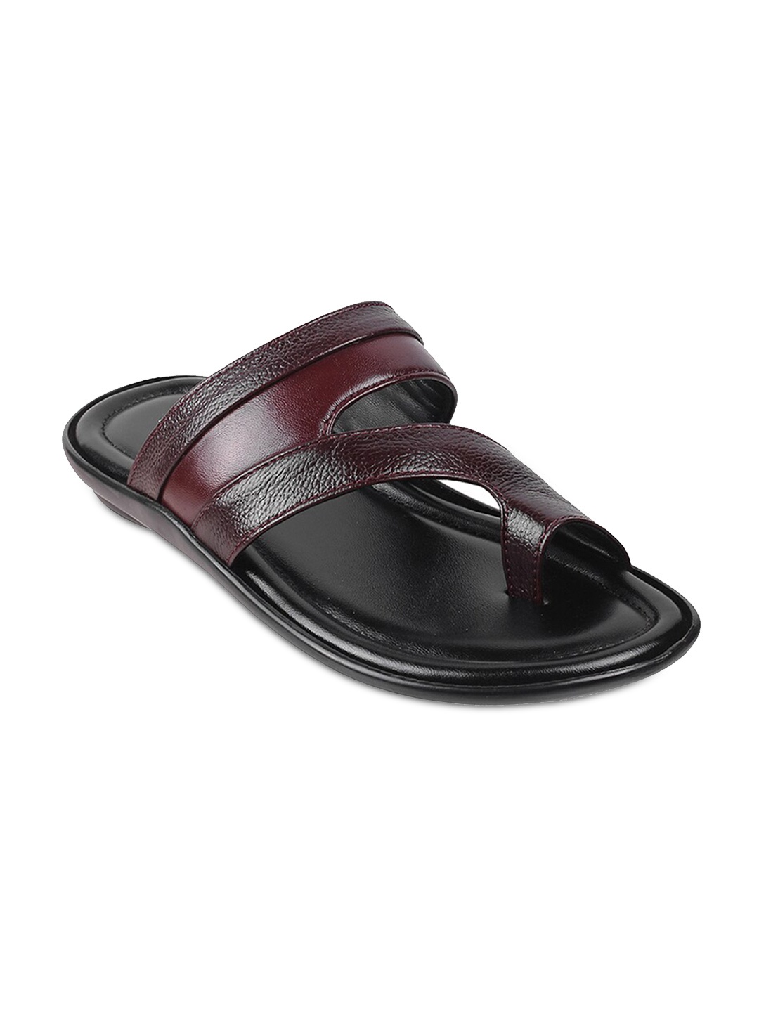 

Metro Men Maroon & Black Leather Comfort Sandals