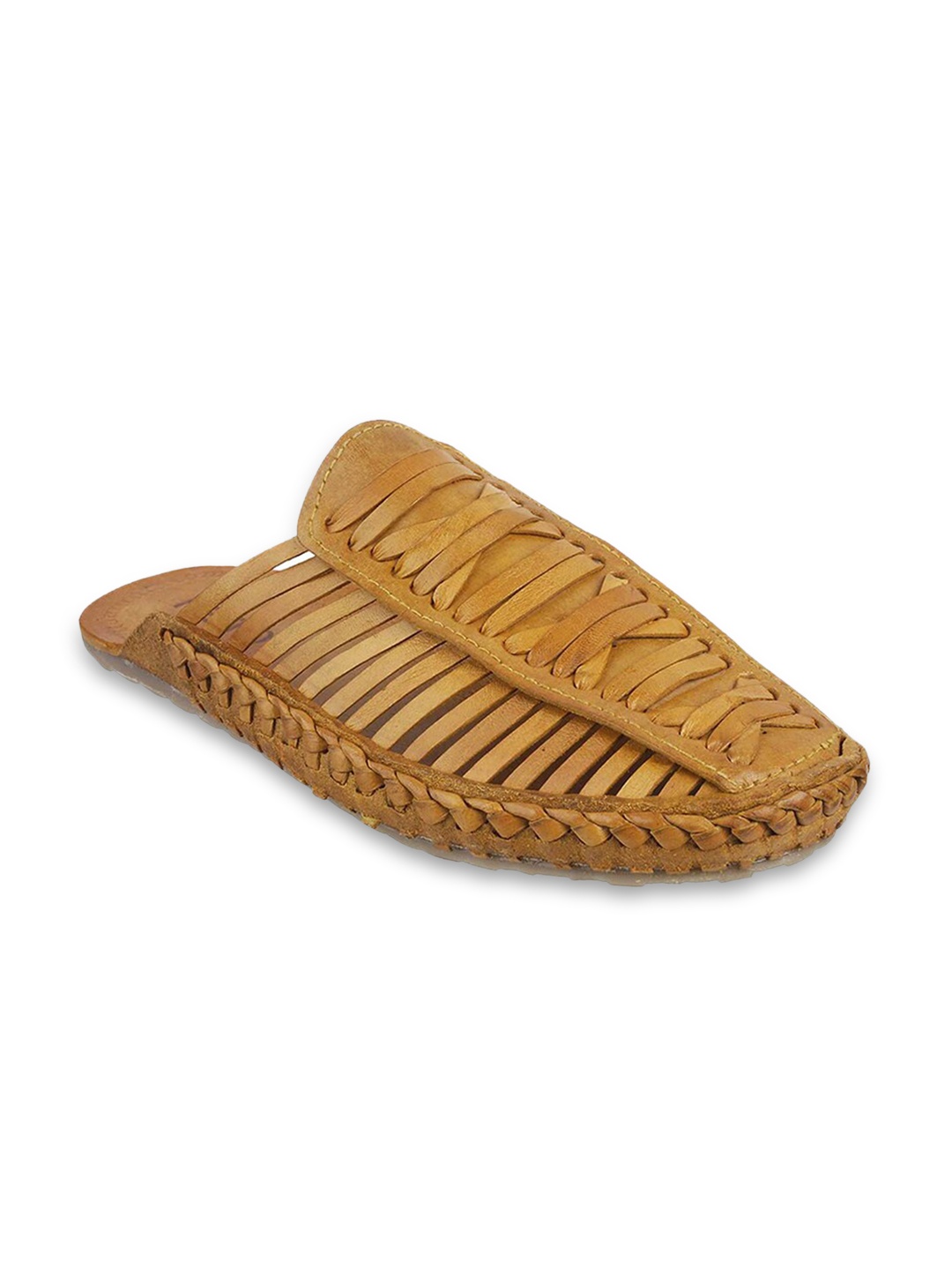 

Metro Men Beige Leather Clogs Sandals