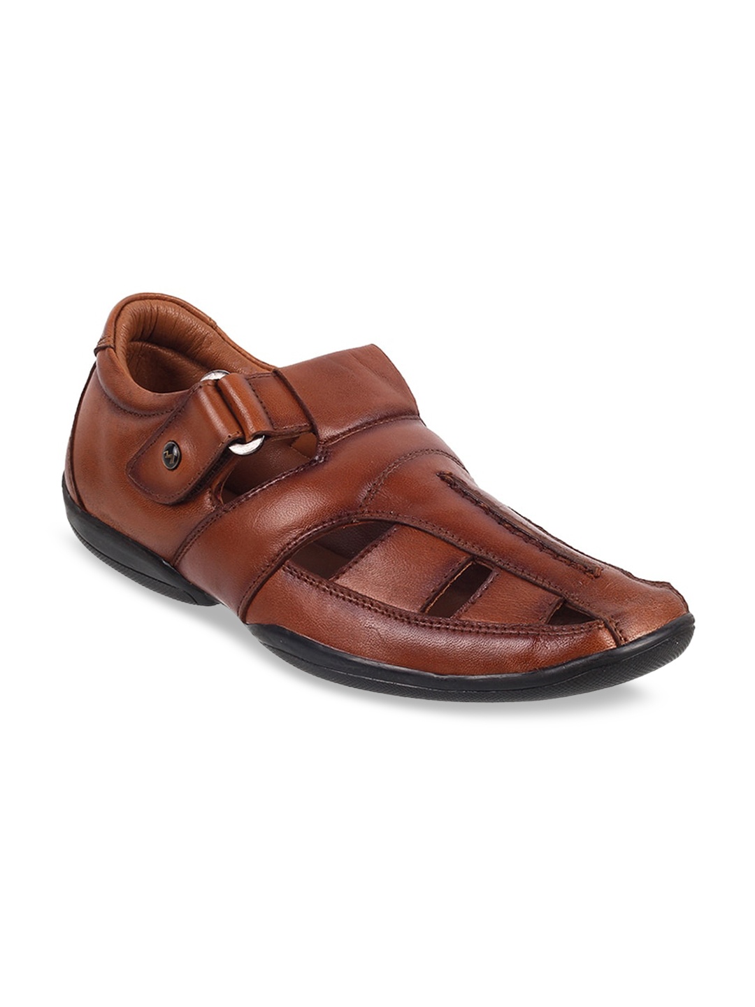 

Metro Men Tan Ethnic Leather Fisherman Sandals