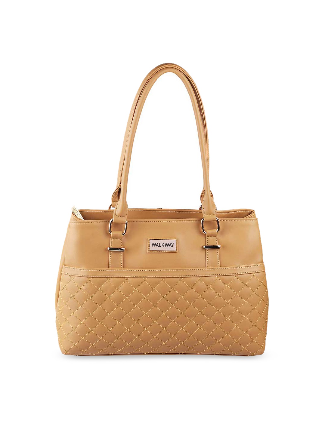 

WALKWAY by Metro Yellow Structured Shoulder Bag with Quilted