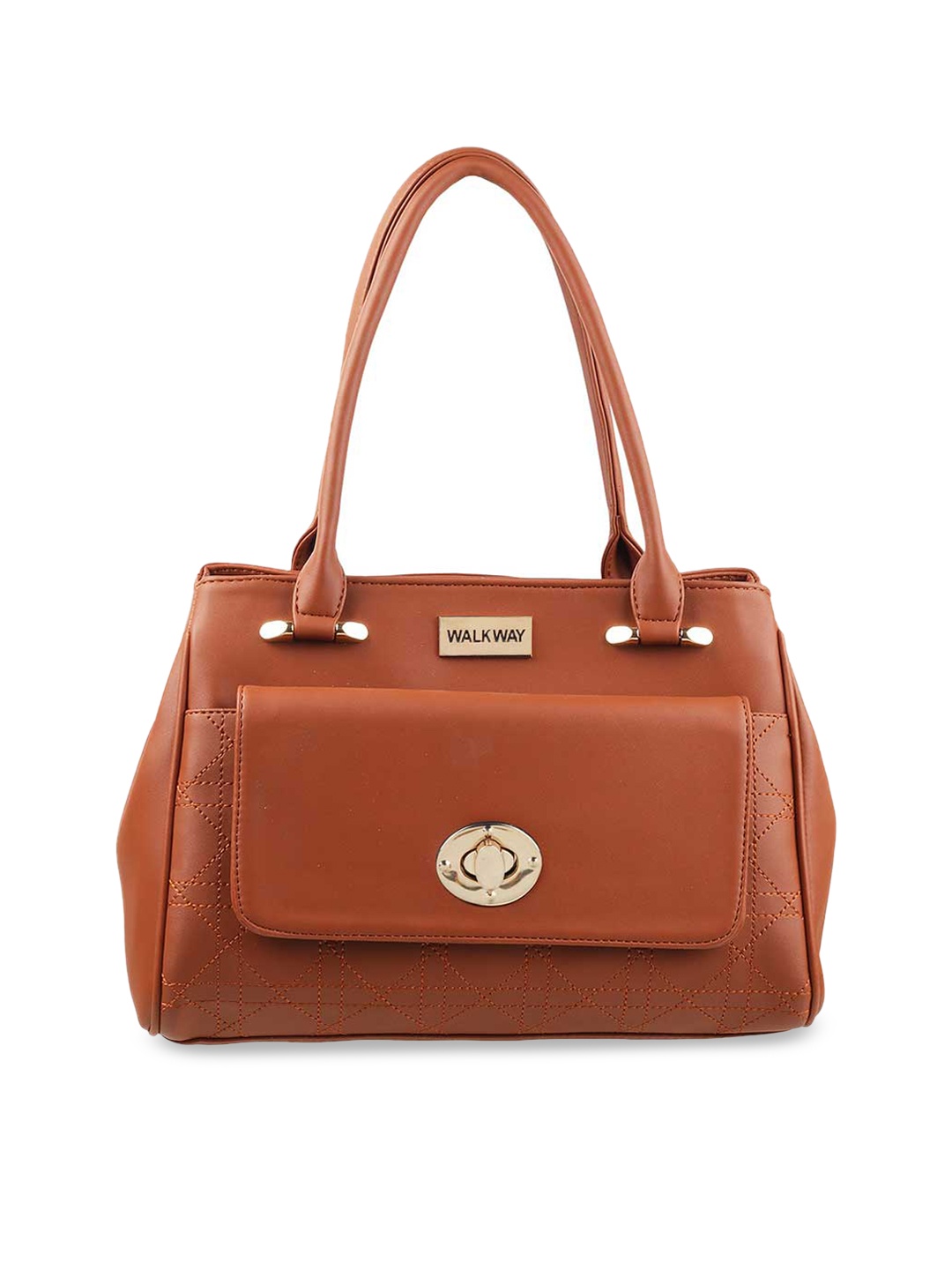 

WALKWAY by Metro Tan Solid Structured Shoulder Bag