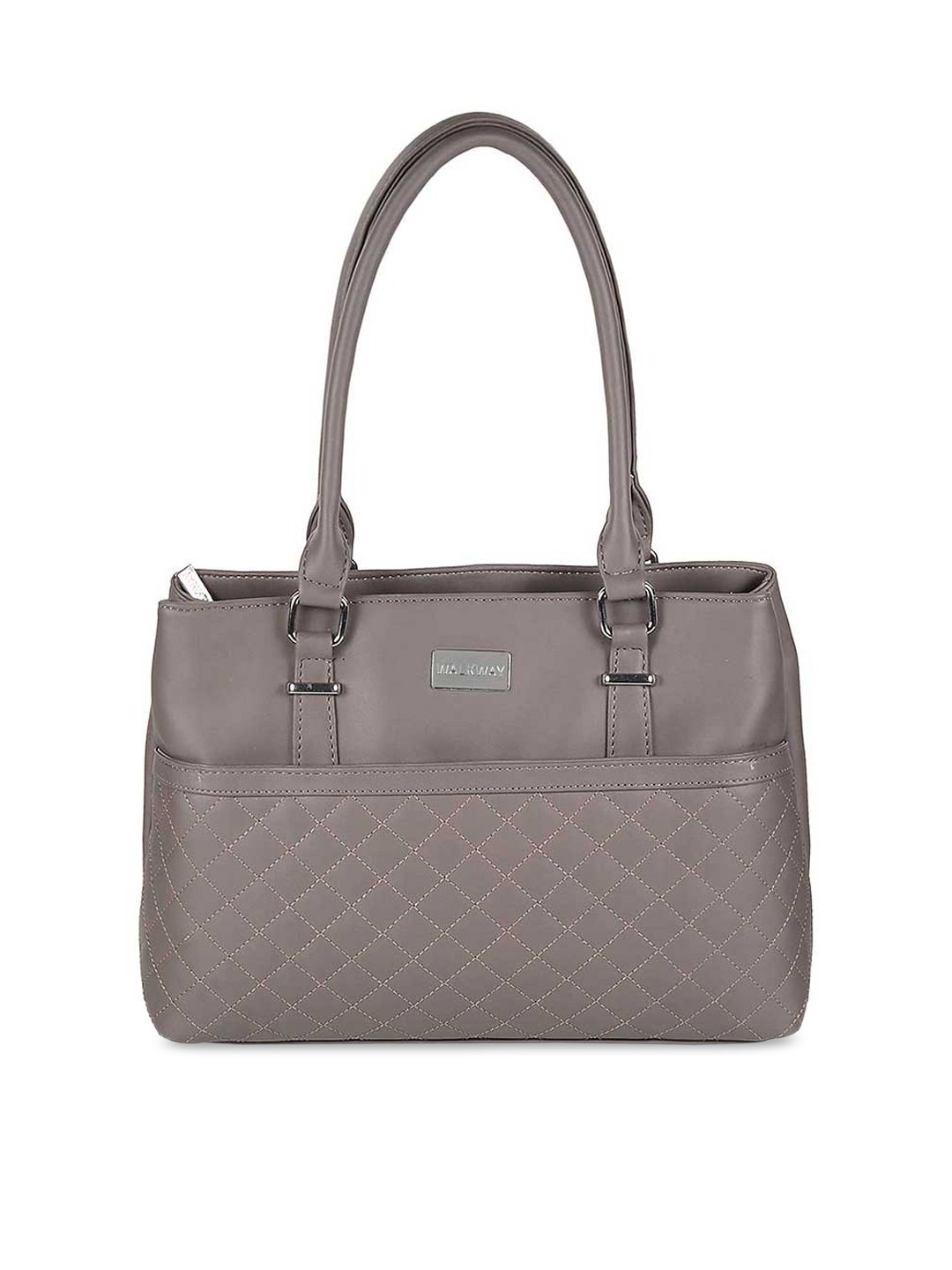 

WALKWAY by Metro Grey Structured Shoulder Bag with Quilted