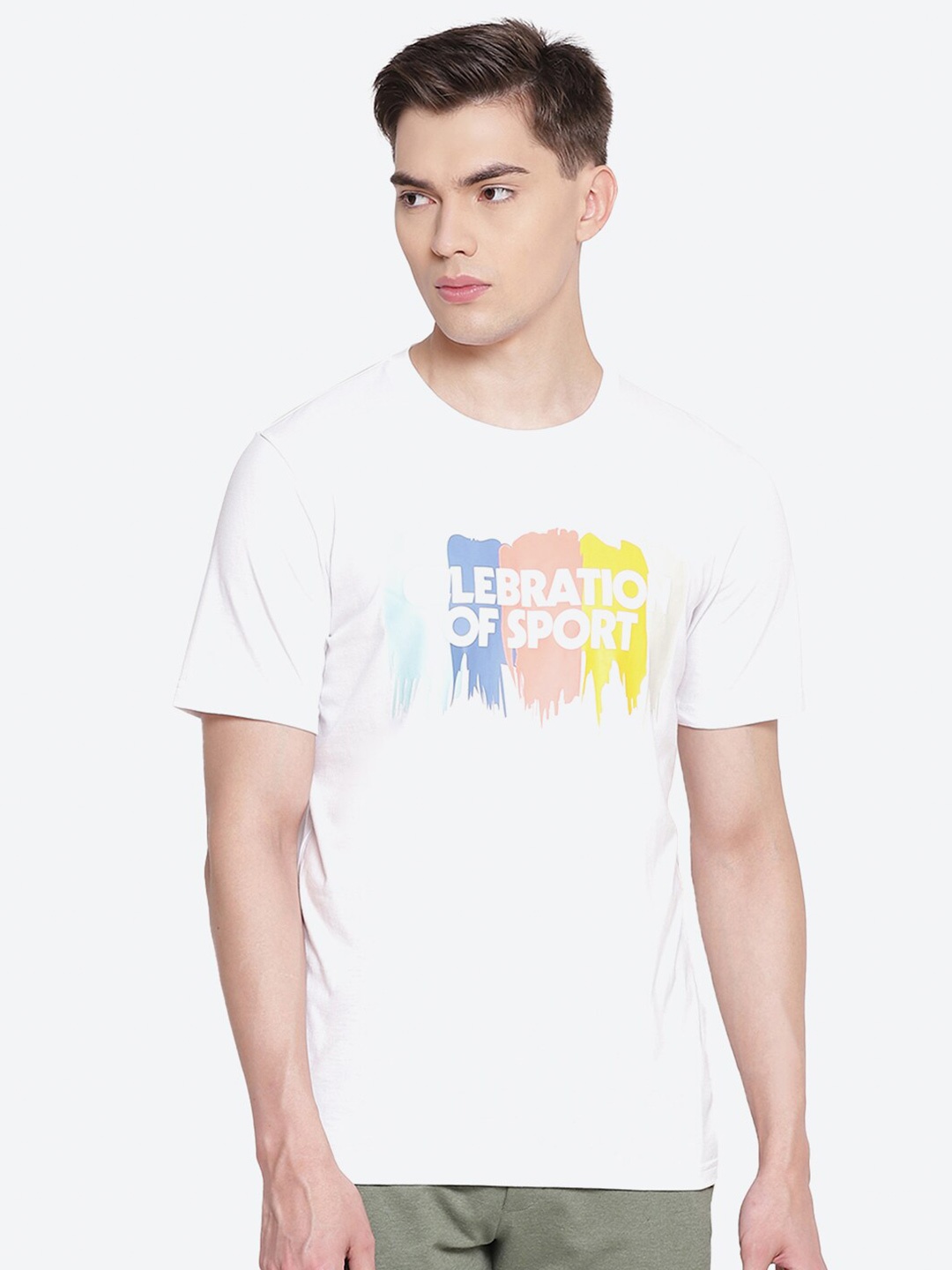 

ASICS Men White Typography Printed GRAPHIC SS Training T-shirt