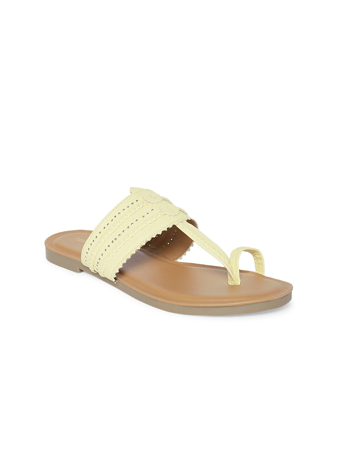 

Forever Glam by Pantaloons Women Yellow One Toe Flats
