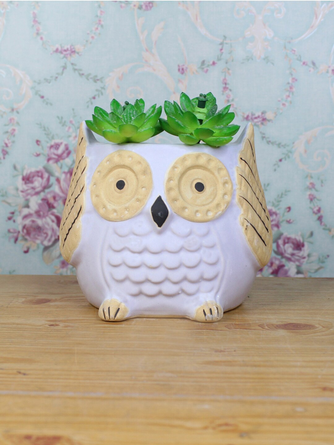 

Wonderland White & Beige Owl Planter