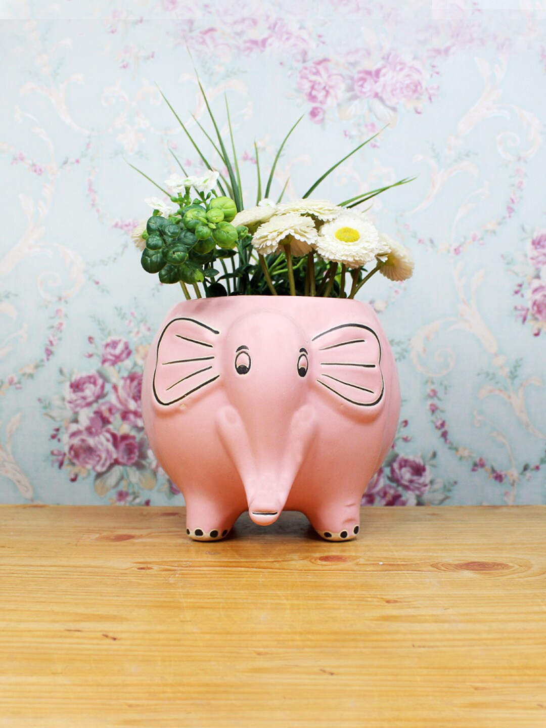 

Wonderland Pink Ceramic Elephant Planter