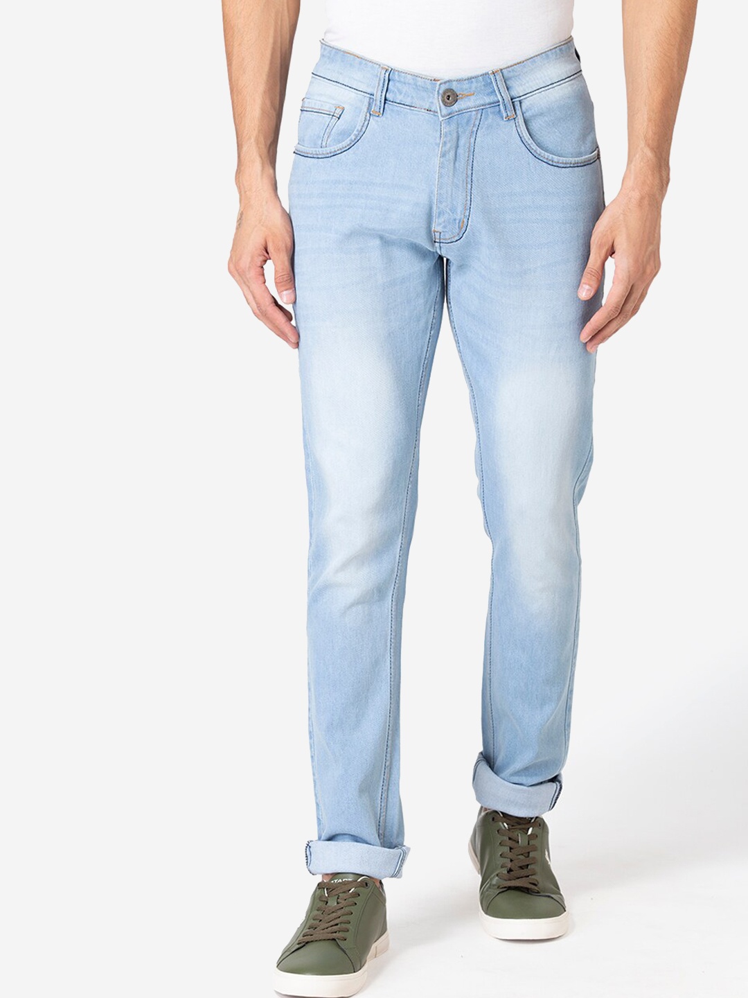 

Allen Cooper Men Blue Slim Fit Mildly Distressed Heavy Fade Jeans