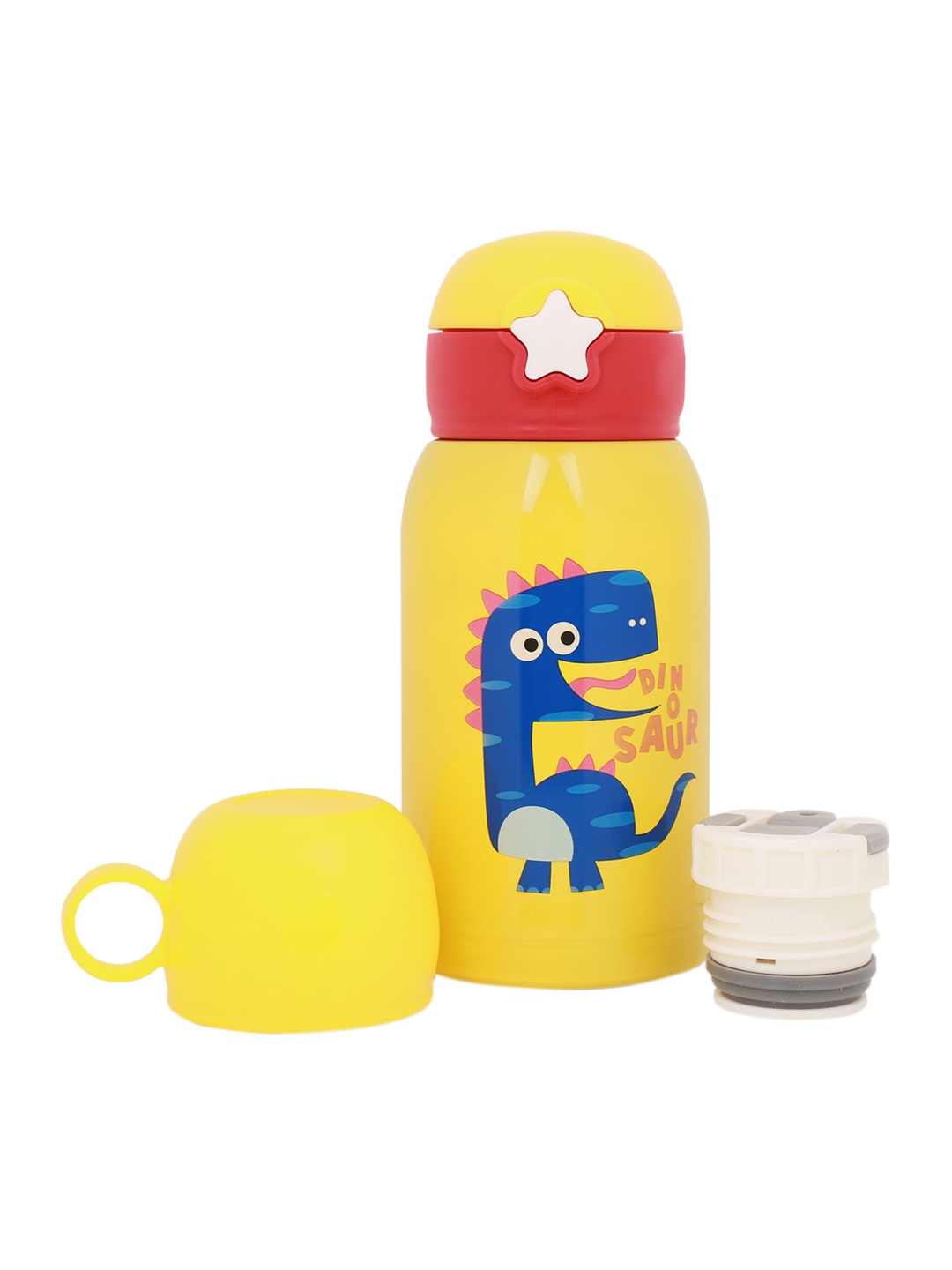 

POKORY Kids Yellow & Blue Printed Insulated Stainless Steel Water Bottle 300 ML