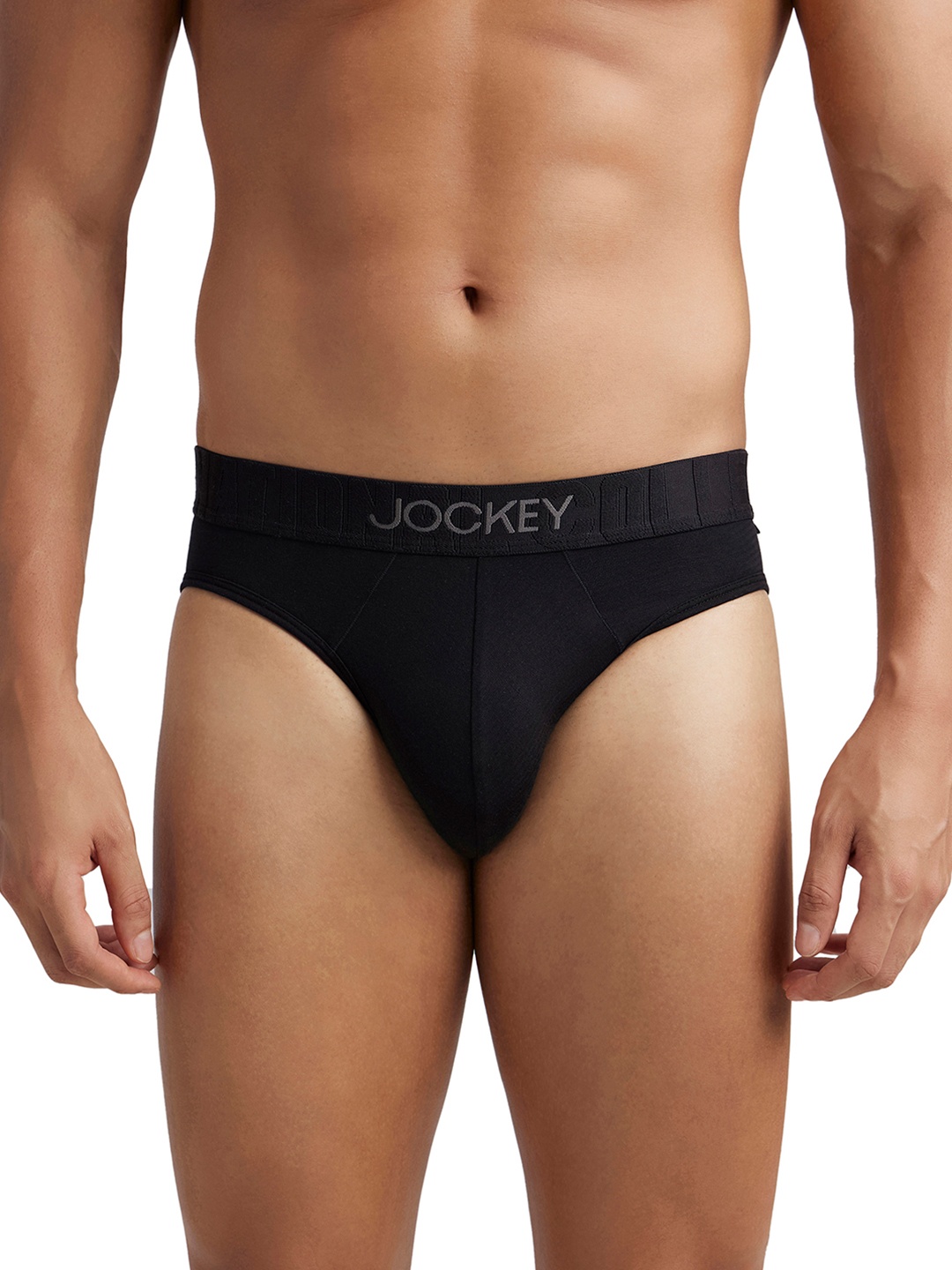 

Jockey Supima Cotton Stretch Solid Brief with Ultrasoft Waistband-IC31, Black