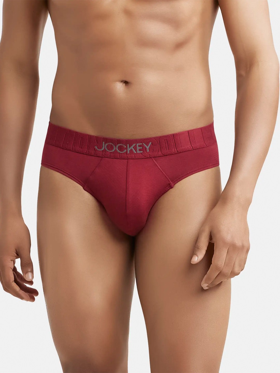 

Jockey Supima Cotton Stretch Solid Brief with Ultrasoft Waistband-IC31, Red