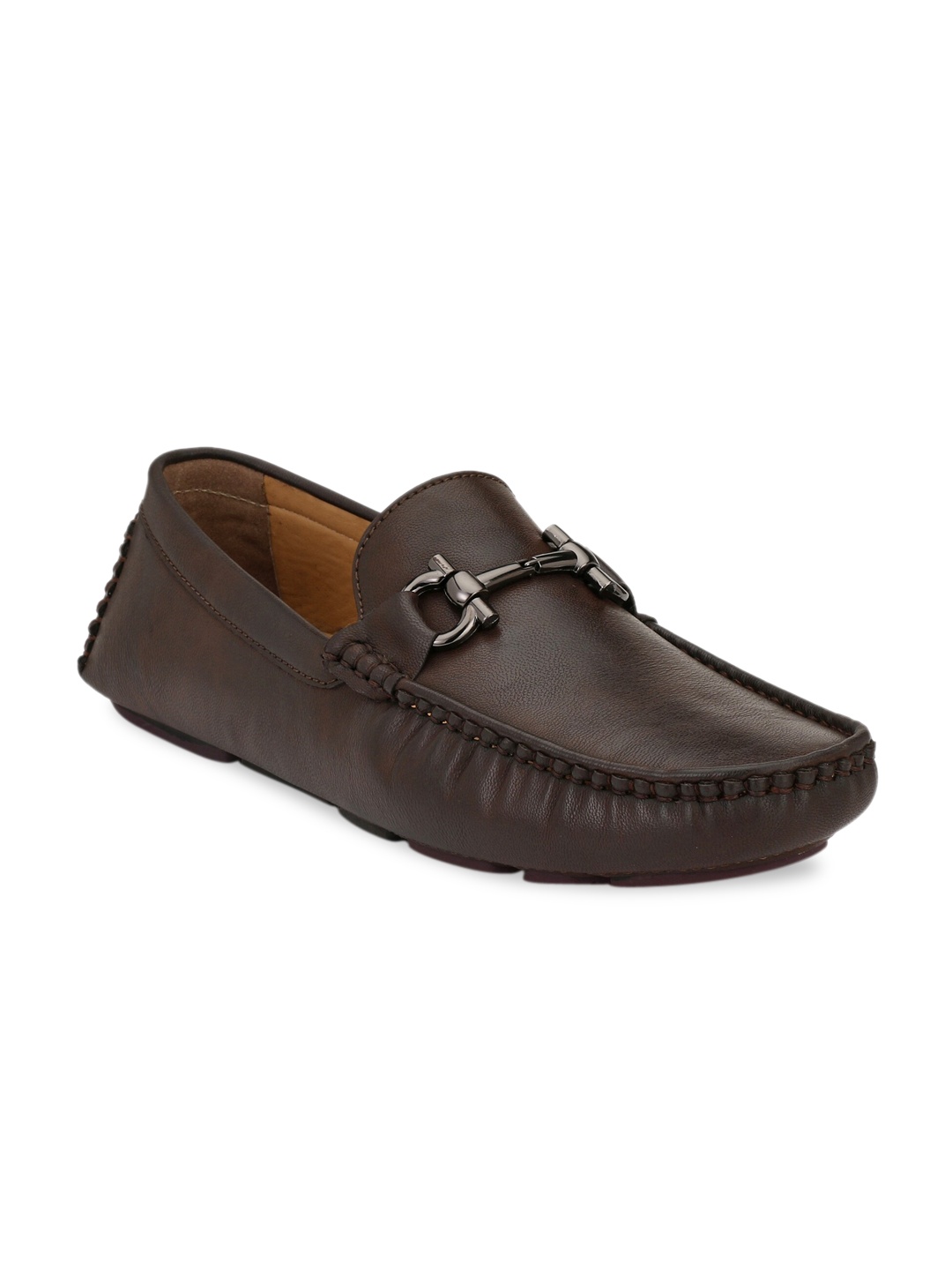 

Ferraiolo Men Brown Horsebit Loafers