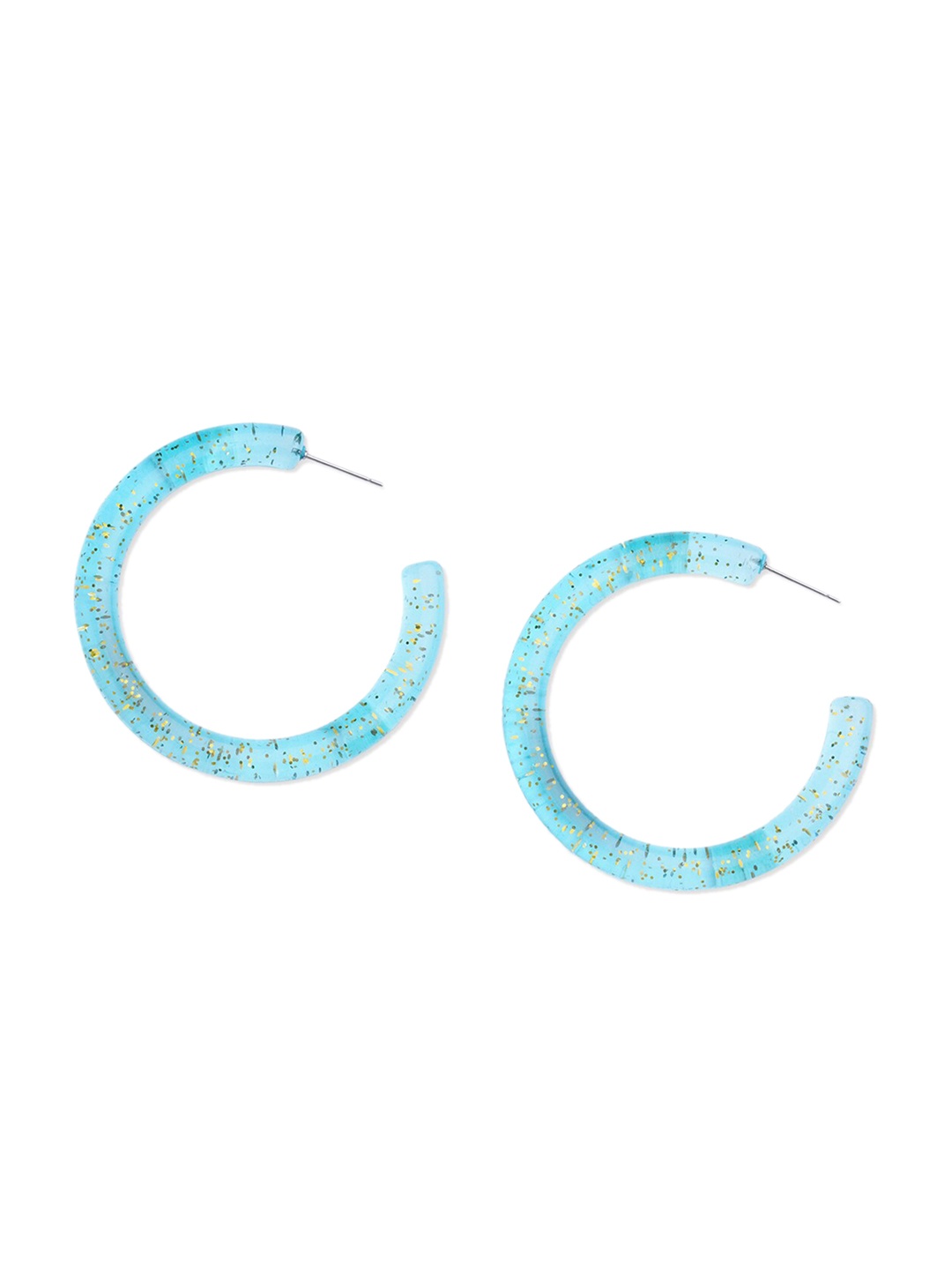 

Blisscovered Turquoise Blue Contemporary Half Hoop Earrings