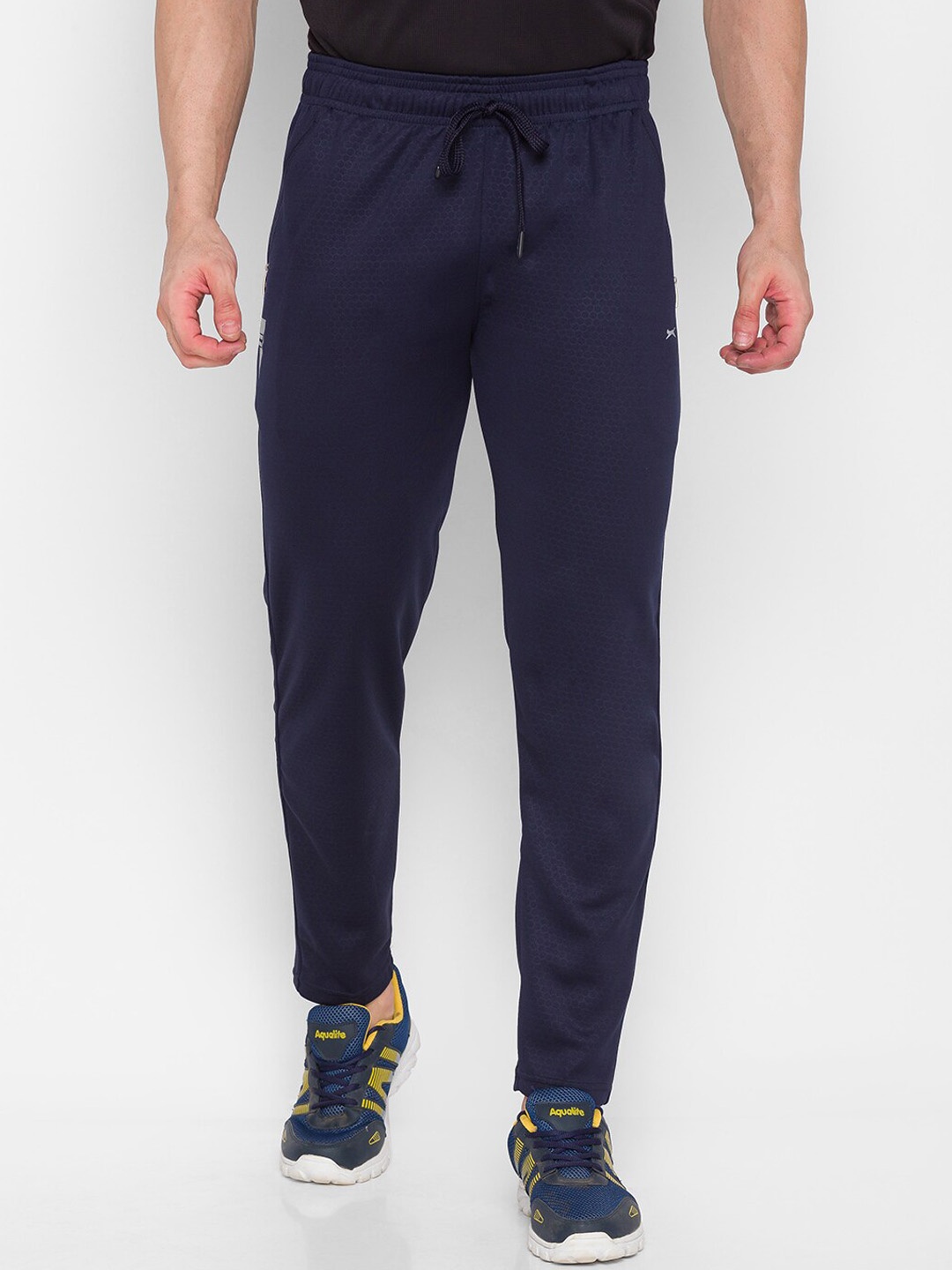 

Black Panther Men Navy Blue Self-Design Slim-Fit Track Pants
