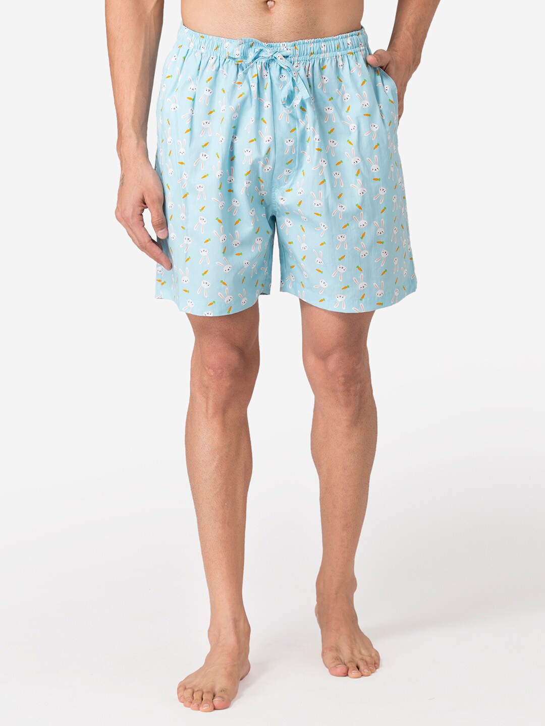 

Fluffalump Men Blue & Multicoloured Printed Lounge Shorts