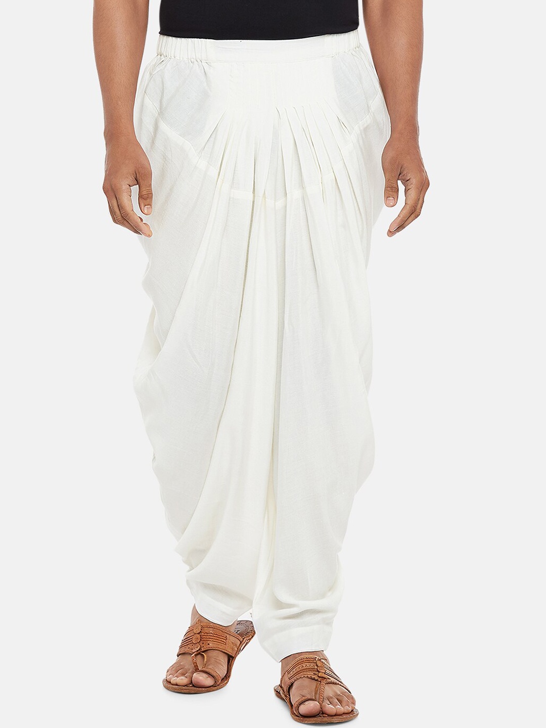 

indus route by Pantaloons Men Off White Solid Salwar