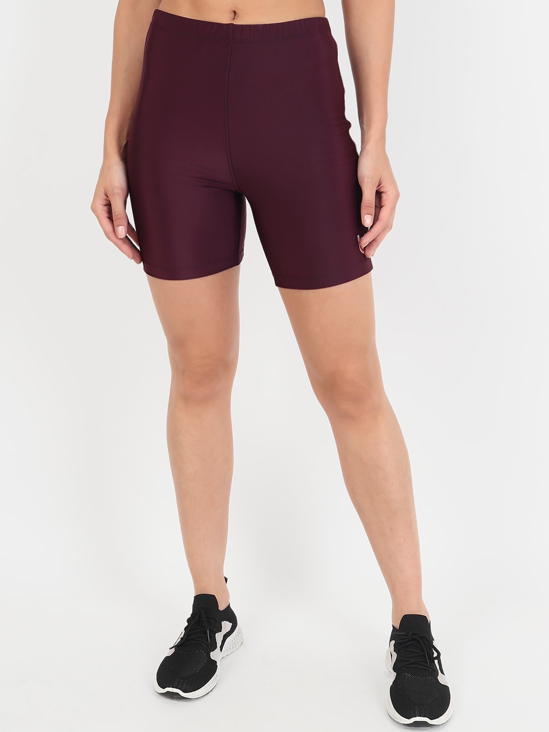 

Beau Design Women Maroon Skinny Fit Biker Shorts