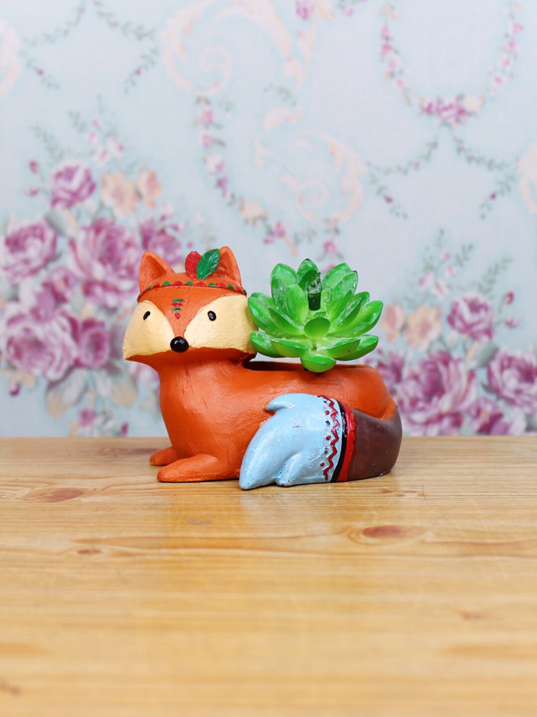 

Wonderland Orange Resin Fox Planter