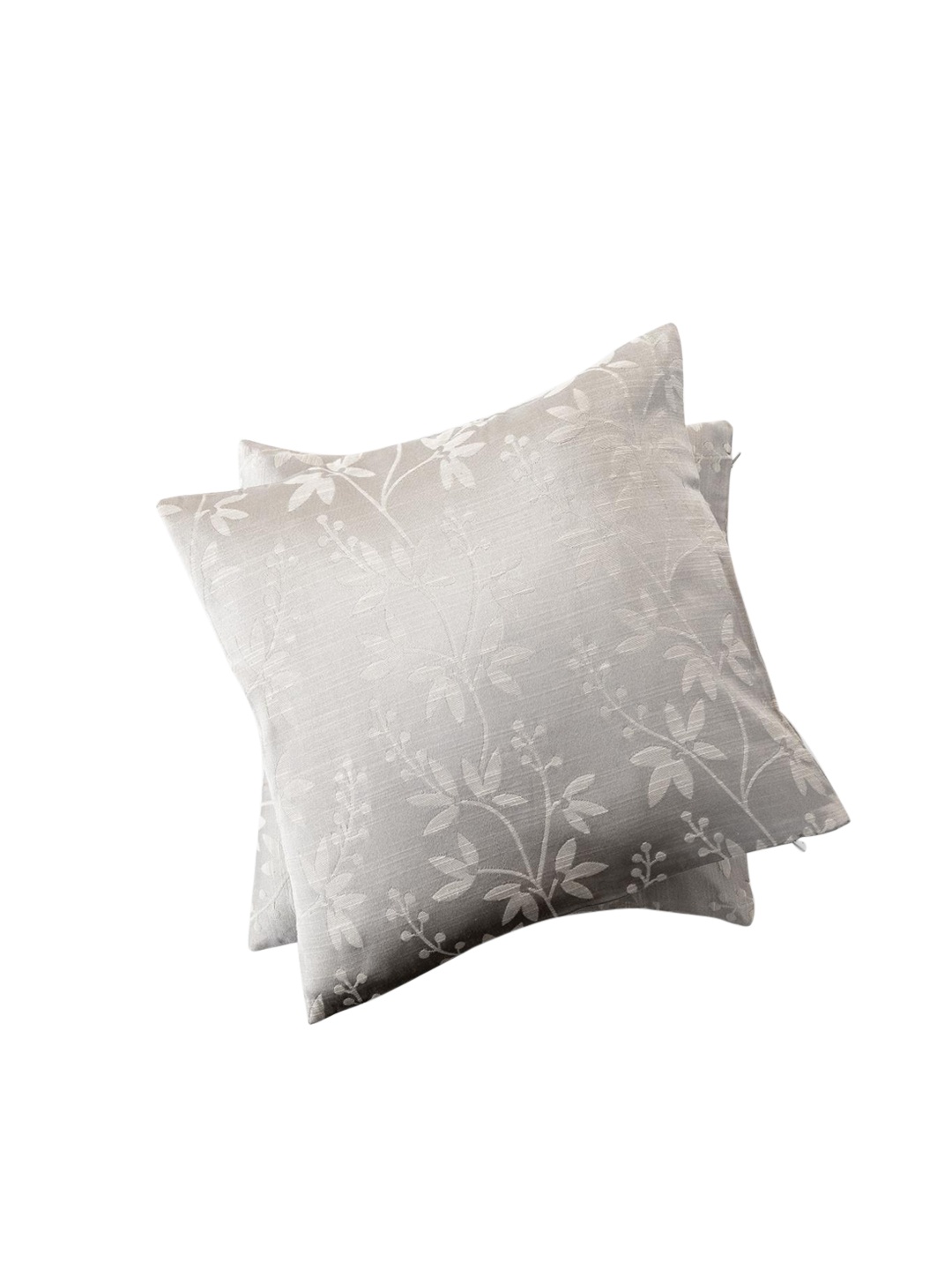 

Home Centre Grey & Beige Set of 2 Floral Jacquard Square Cushion Covers