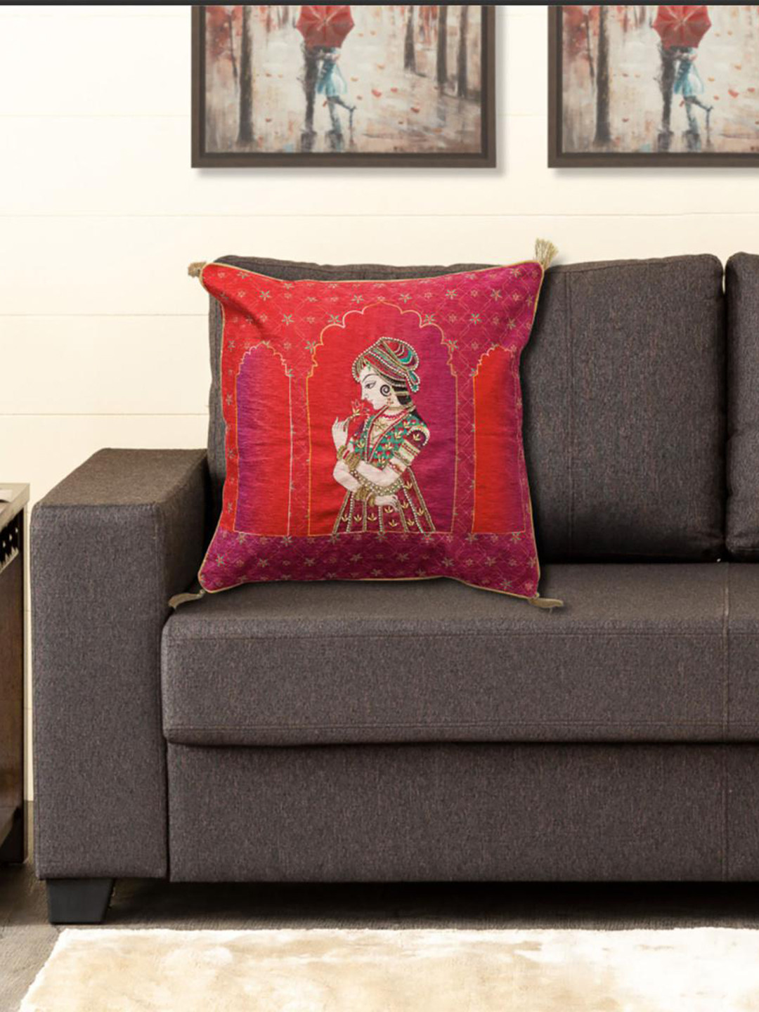 

Home Centre Red Ethnic Motifs Square Cushion Covers