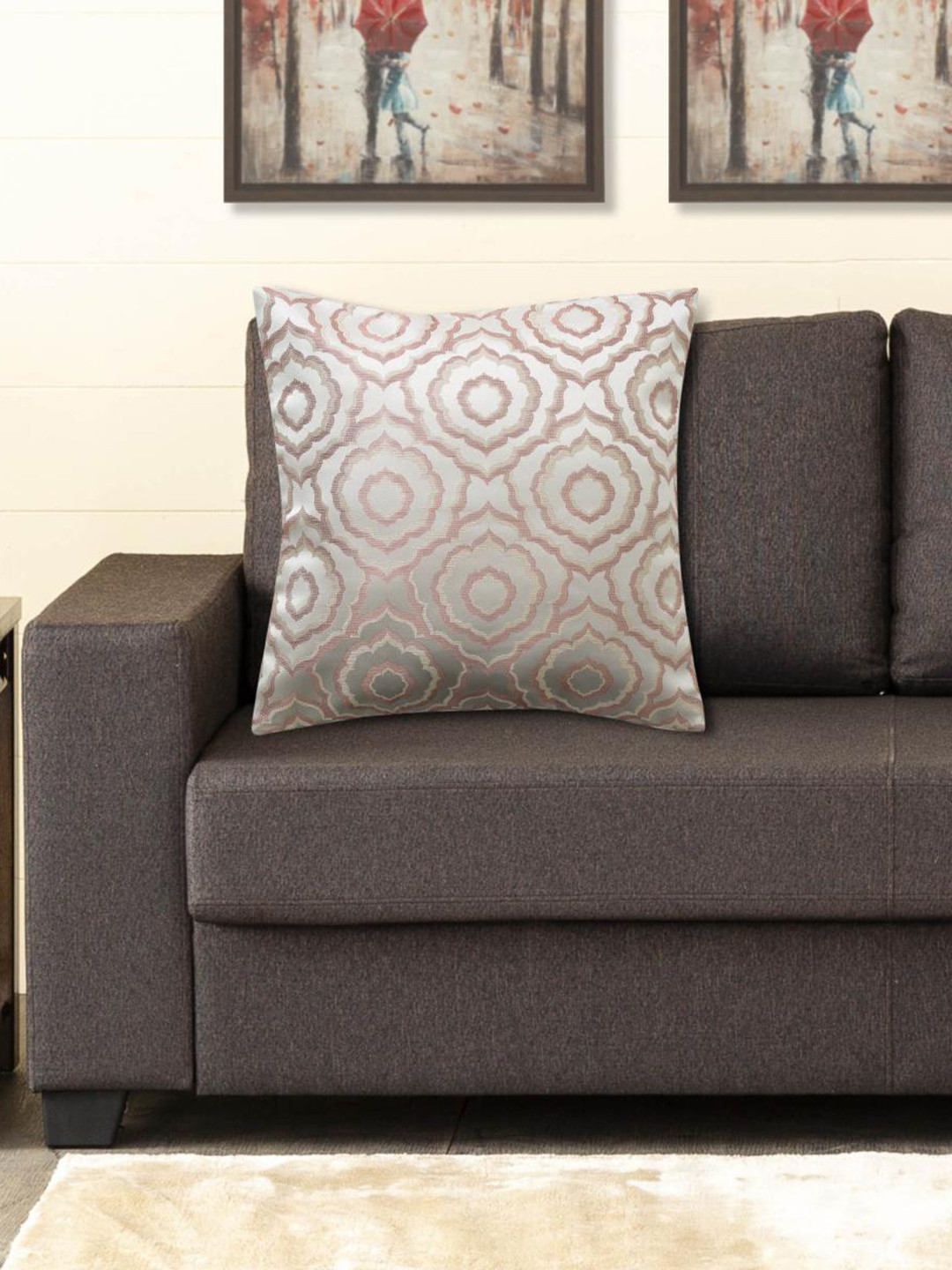 

Home Centre Grey & Pink Geometric Square Cushion Covers