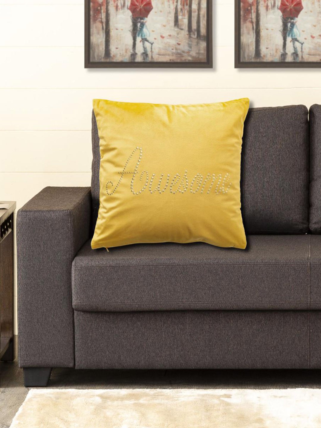 

Home Centre Yellow Embellished Square Cushion Covers