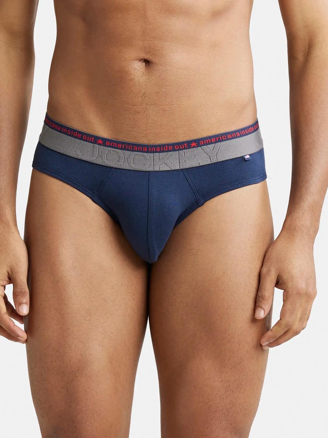 

Jockey Super Combed Cotton Stretch Solid Brief with Ultrasoft Waistband-US59, Navy blue