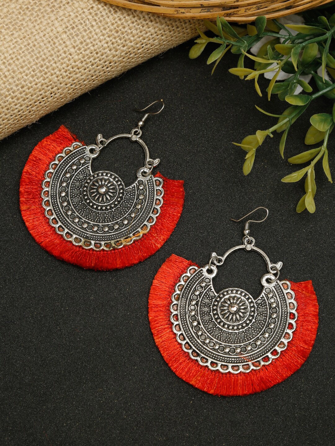 

NEUDIS Silver-Toned Contemporary Drop Earrings