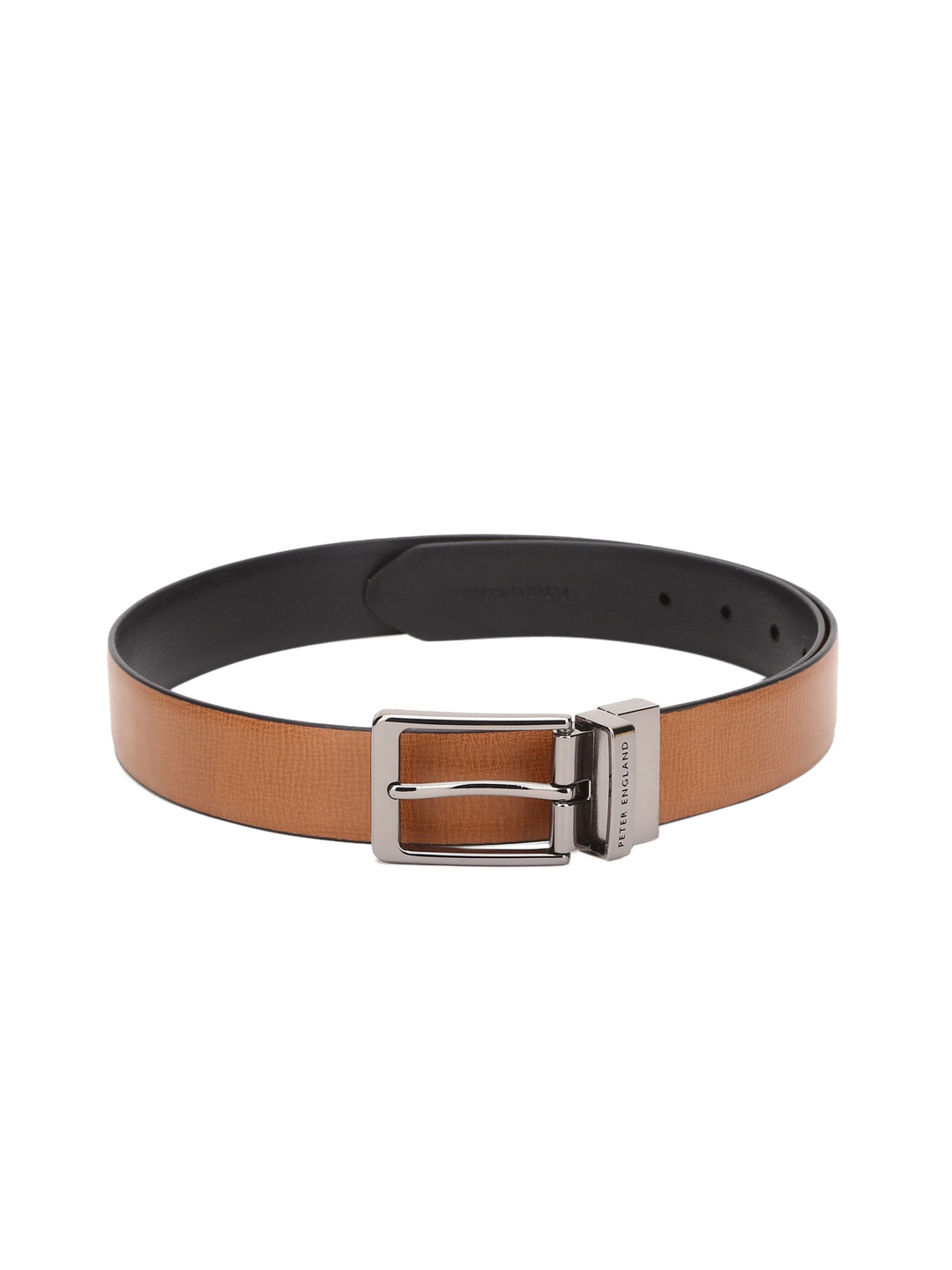 

Peter England Men Black Textured PU Formal Belt