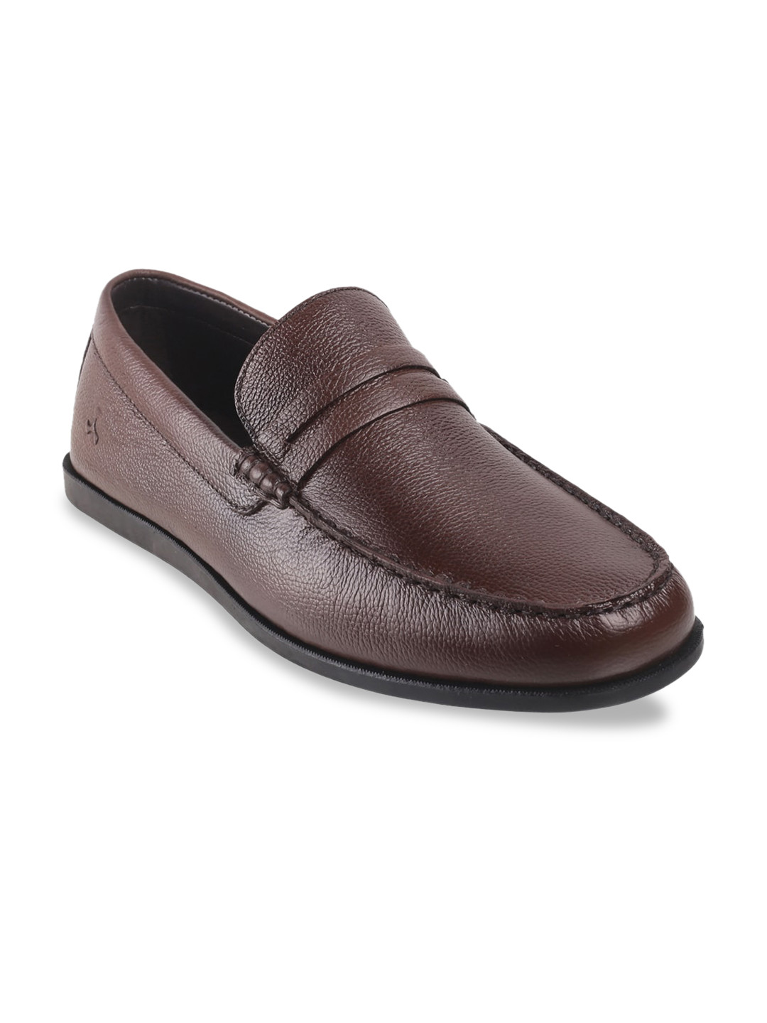 

Mochi Men Tan Textured Leather Loafers