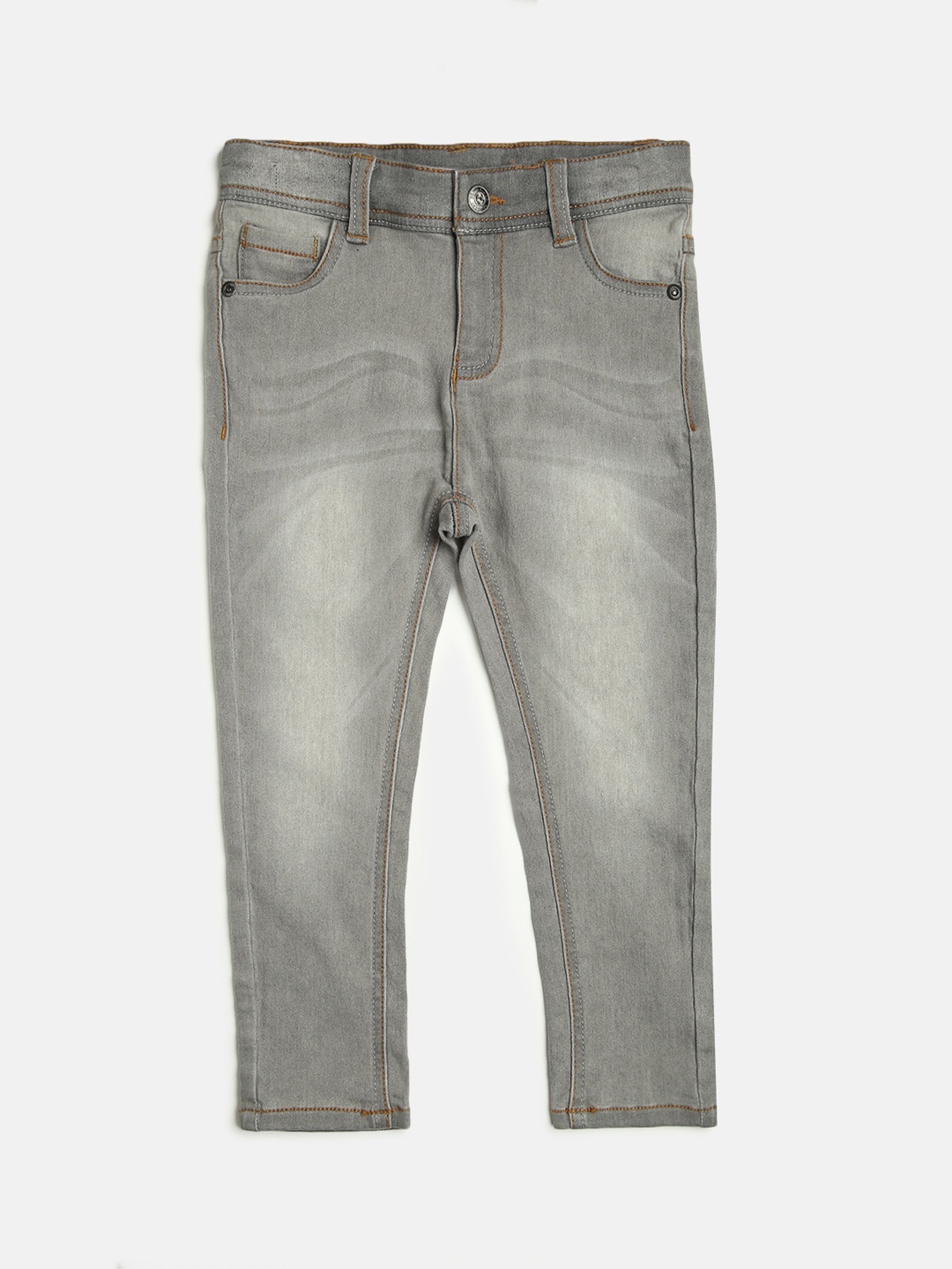 

Chicco Boys Grey Slim Fit Heavy Fade Stretchable Jeans